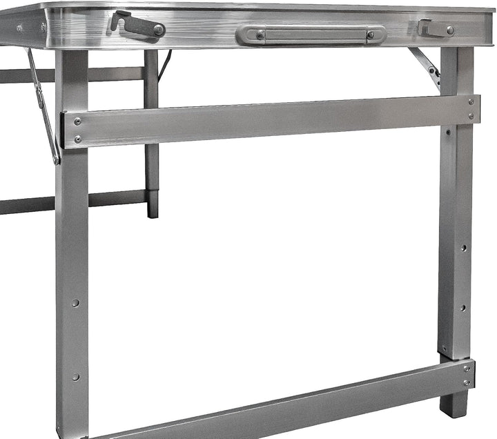 Grafner XL Aluminium Camping Tisch klappbar, stabil und tragbar, 120 x 60 x 70 cm, höhenverstellbar,