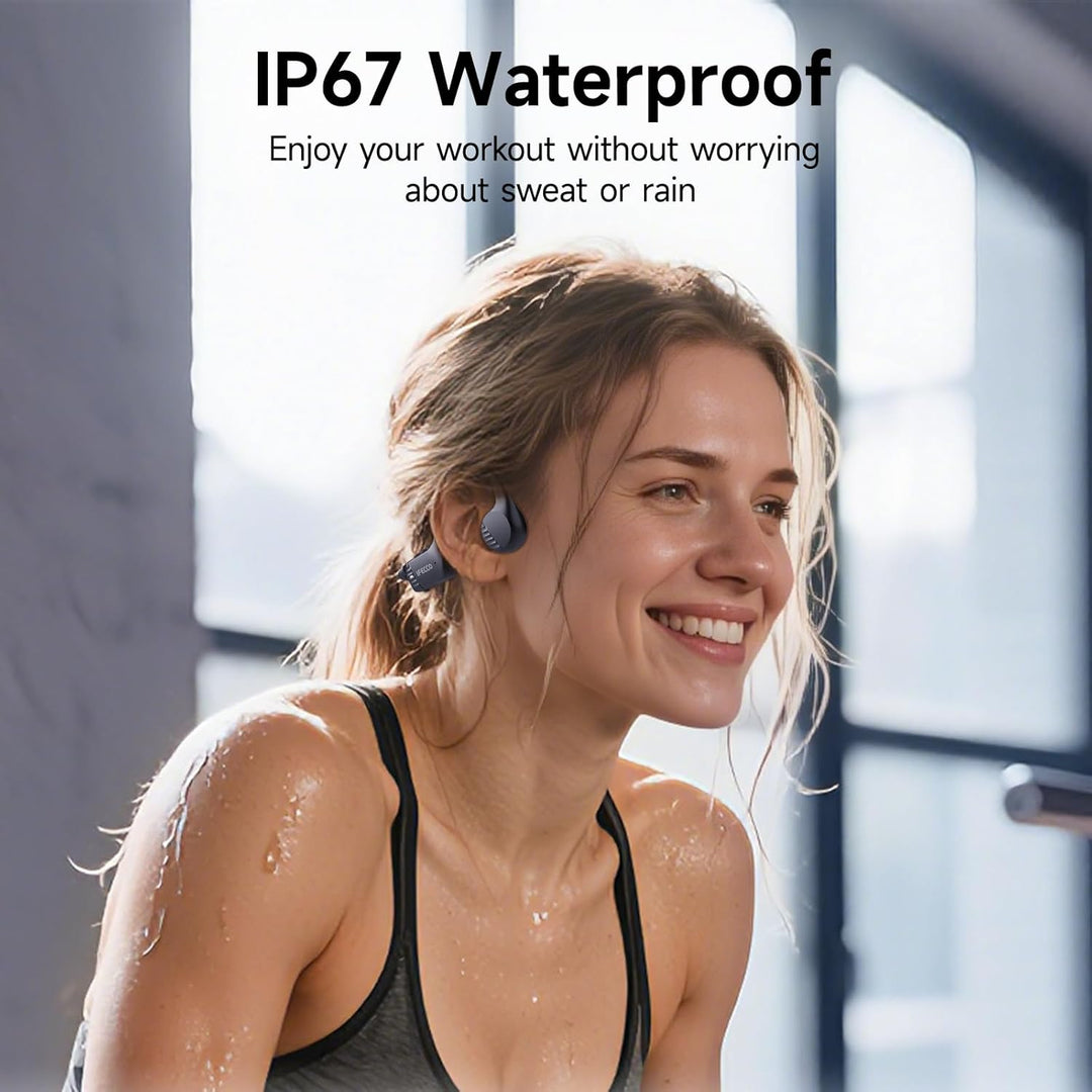 IFECCO Knochenschall Kopfhörer Bluetooth 6.0, Open Ear Kopfhörer Kabellos IP67 wasserdichte Schweiss