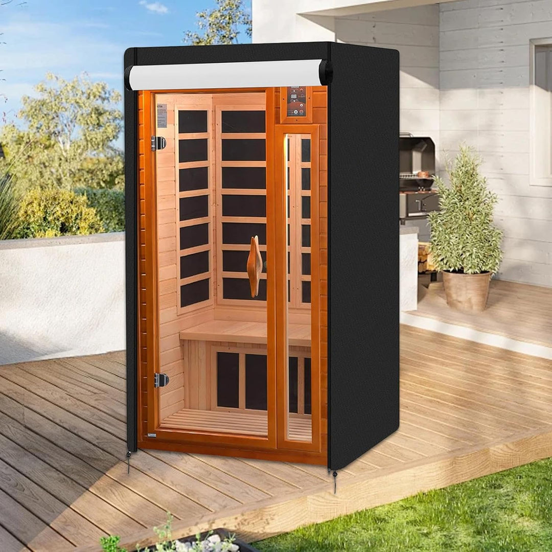 Holz-Sauna-Abdeckung für den Aussenbereich, robuster, wasserdichter Schutz, Outdoor-Sauna-Schutzhüll