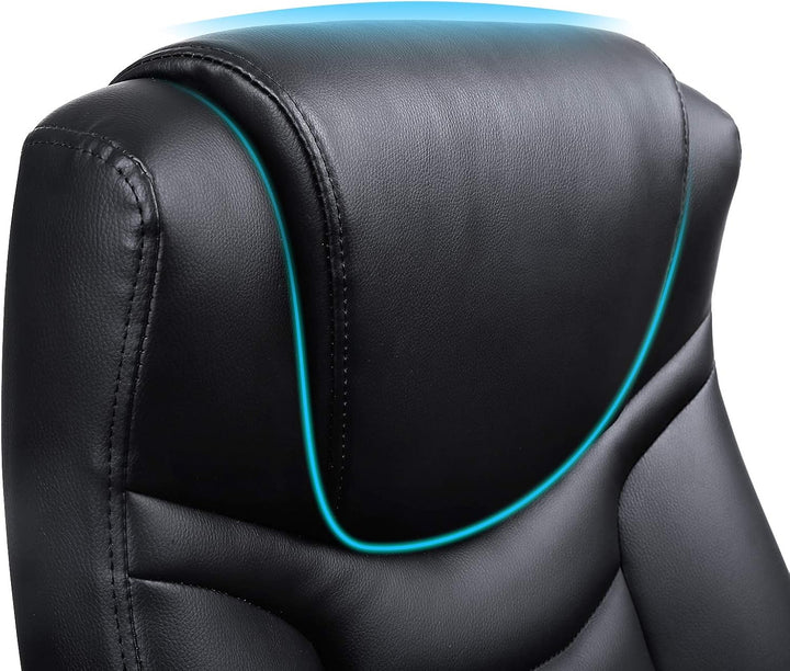 SONGMICS Ergonomischer Bürostuhl, höhenverstellbarer Drehstuhl,Kunstleder, robust, stabil und langle