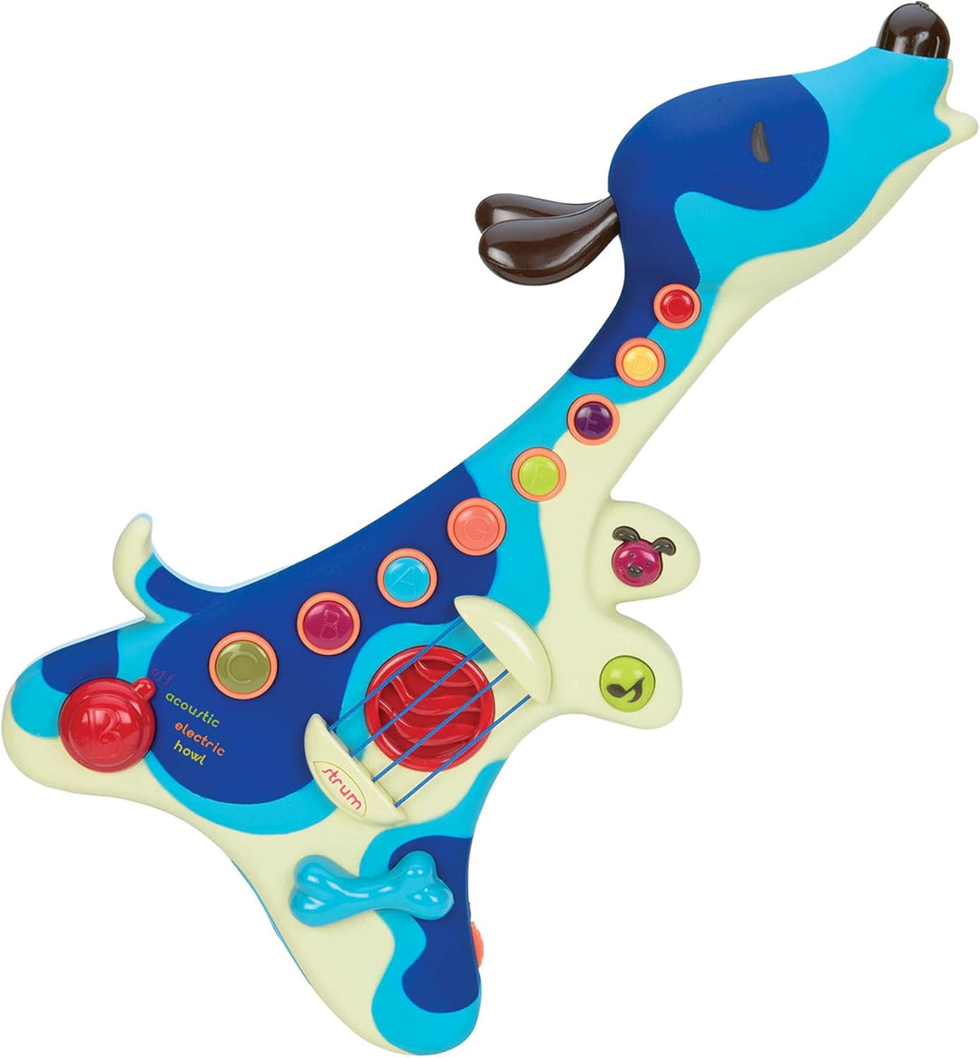 B. toys Woofer Kindergitarre – Spielzeug E Gitarre, Instrument mit Liedern, Akustikgitarre und Hunde