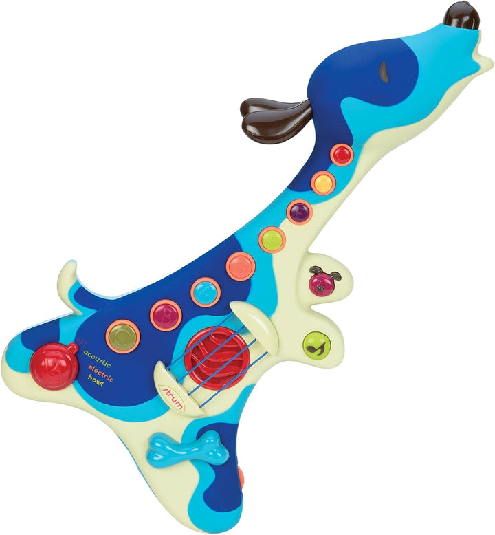 B. toys Woofer Kindergitarre – Spielzeug E Gitarre, Instrument mit Liedern, Akustikgitarre und Hunde