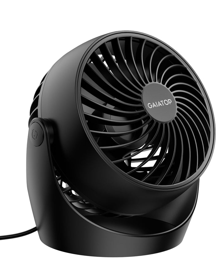 Gaiatop Tragbarer Tischventilator, 14 cm kleiner Elektrischer Ventilator mit 3 Geschwindigkeiten für