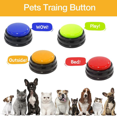 NAVESO Buzzer Mit Aufnahmefunktion Hunde, 4 Stück Answer Buzzers Hund, Buzzer mit Sound, Buzzers Auf