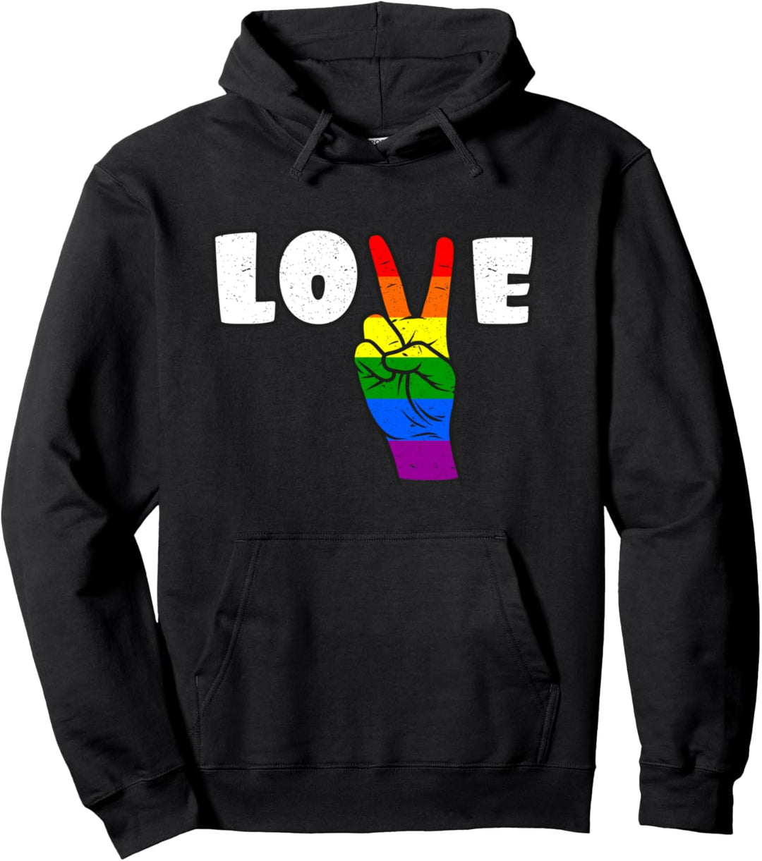 Love Gay Lesbian Pride Schwul Lesbisch Liebe Frieden Peace Pullover Hoodie