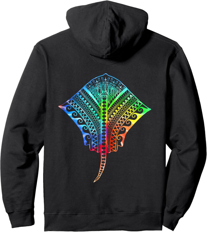 Batik-gefärbtes Polynesisches Hawaii-Seepferdchen. Pullover Hoodie
