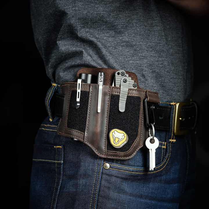 VIPERADE PL3 Multitool Scheide Lederscheide mit DIY Patch Bereich,EDC Taschen Organizer für Herren f