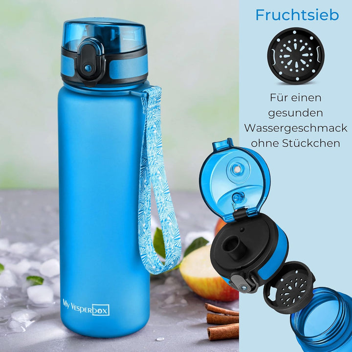 My Vesperbox® Trinkflasche Kinder [500ML] - Wasserflasche Kohlensäure Geeignet & Auslaufsicher - Wat