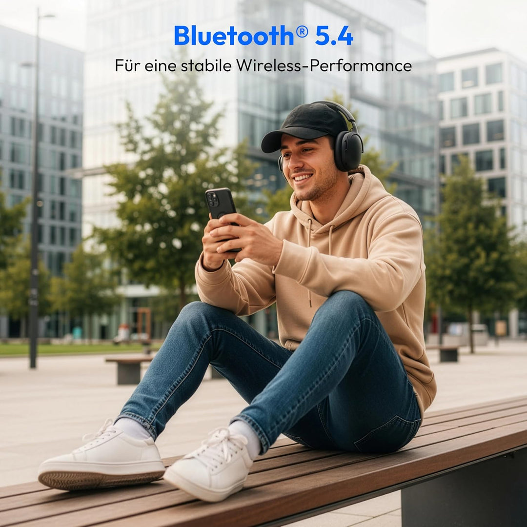 MEDION Over Ear Kopfhörer HX-1 Pure (kabellos, Bluetooth 5.4, Wireless, Passive Noise Isolation, 3+1