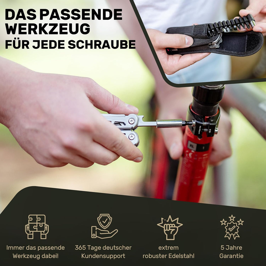 TREKLINE Premium Multitool Werkzeug [rostfreier Edelstahl] Survival Multifunktionsmesser perfektes C
