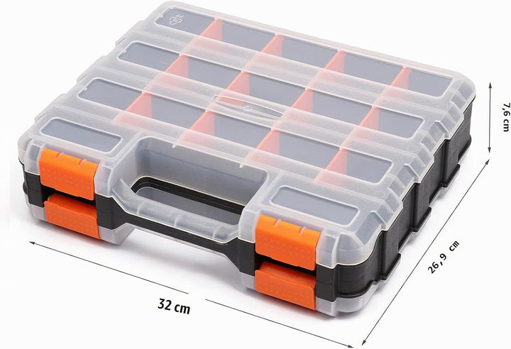 MIXPOWER 34-Compartments Double Sided Organizer with Impact Resistant Polymer and Customized Removab
