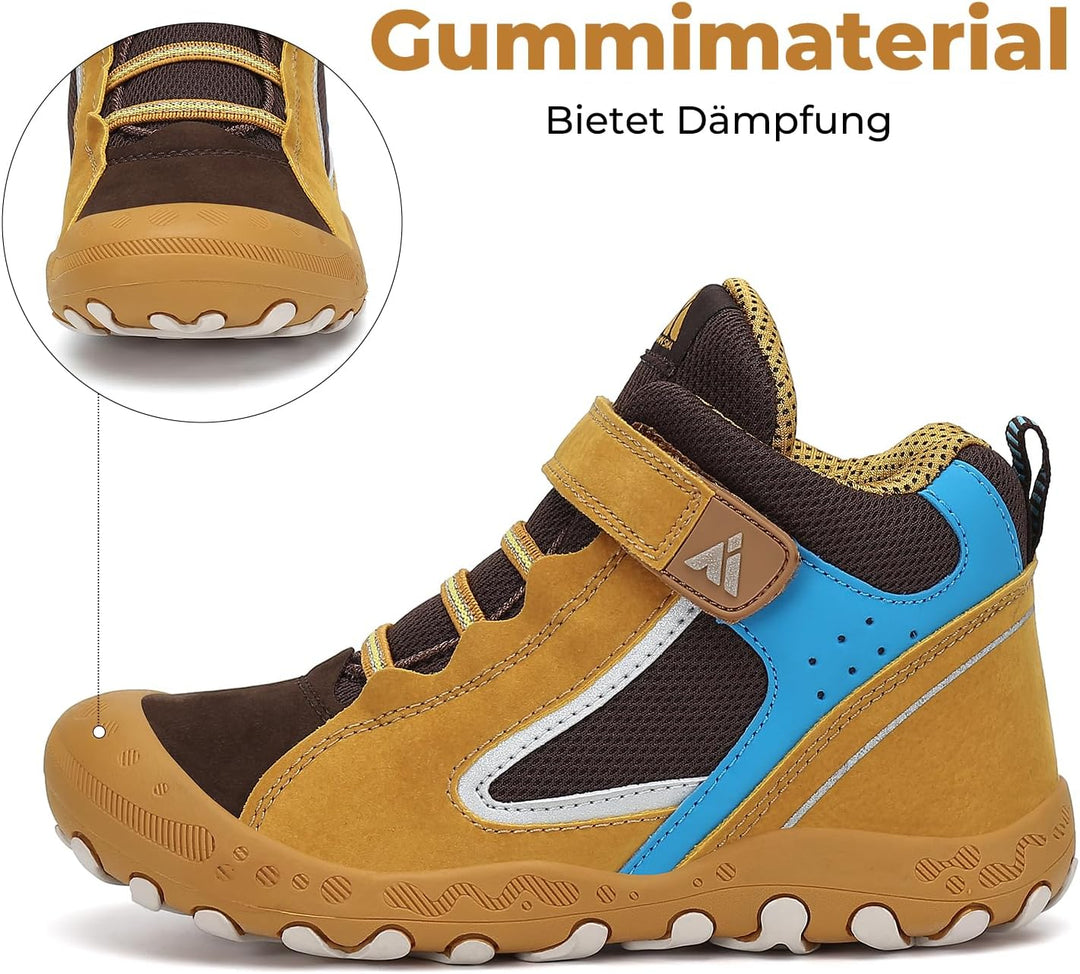 Mishansha Kinder Wanderschuhe Trekking Wanderstiefel Outdoor Trekkingschuhe 25 EU Gelb, 25 EU Gelb