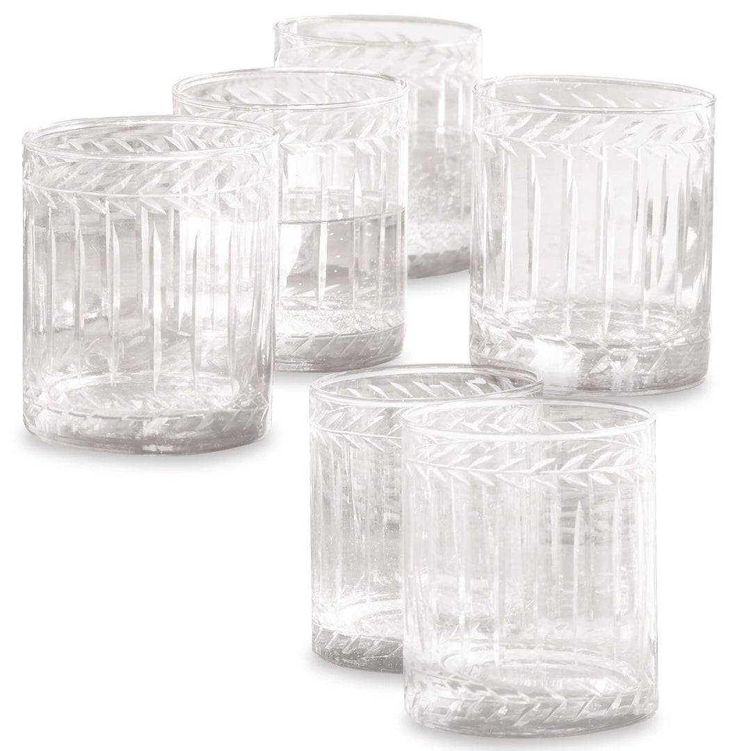 LOBERON® Glas 6er Set Padiès | Gläser Set Mit Feiner Glasgravur | Klassische Form | Zeitloses Dekor