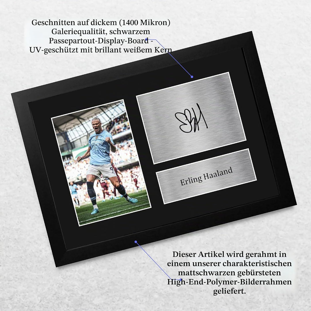HWC Trading FR A4 Erling Haaland Manchester City Geschenke Gedrucktes Signiertes Autogramm Foto für