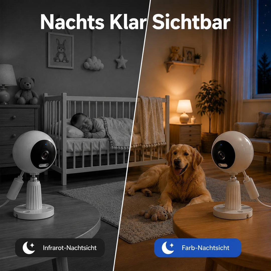 3MP 5G Überwachungskamera Aussen/Innen, Kamera Überwachung Aussen, WLAN Camera Indoor/Outdoor, Babyp