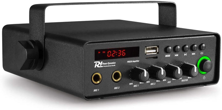 Power Dynamics PCD30 kompakter Verstärker mit dualer Stromversorgung, Bluetooth - 30 Watt - 12 Volt