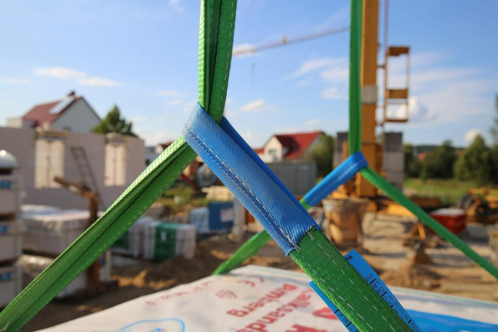 Braun 20062HB Hebeband 2000 kg Tragkraft, 6 m Länge mit verstärkten Endschlaufen, grün grün 6 M Sing