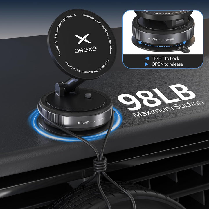 Magnetische Handyhalterung fürs Auto Vakuum-Magnet-Autohandyhalterung für Magsafe, 360° verstellbar
