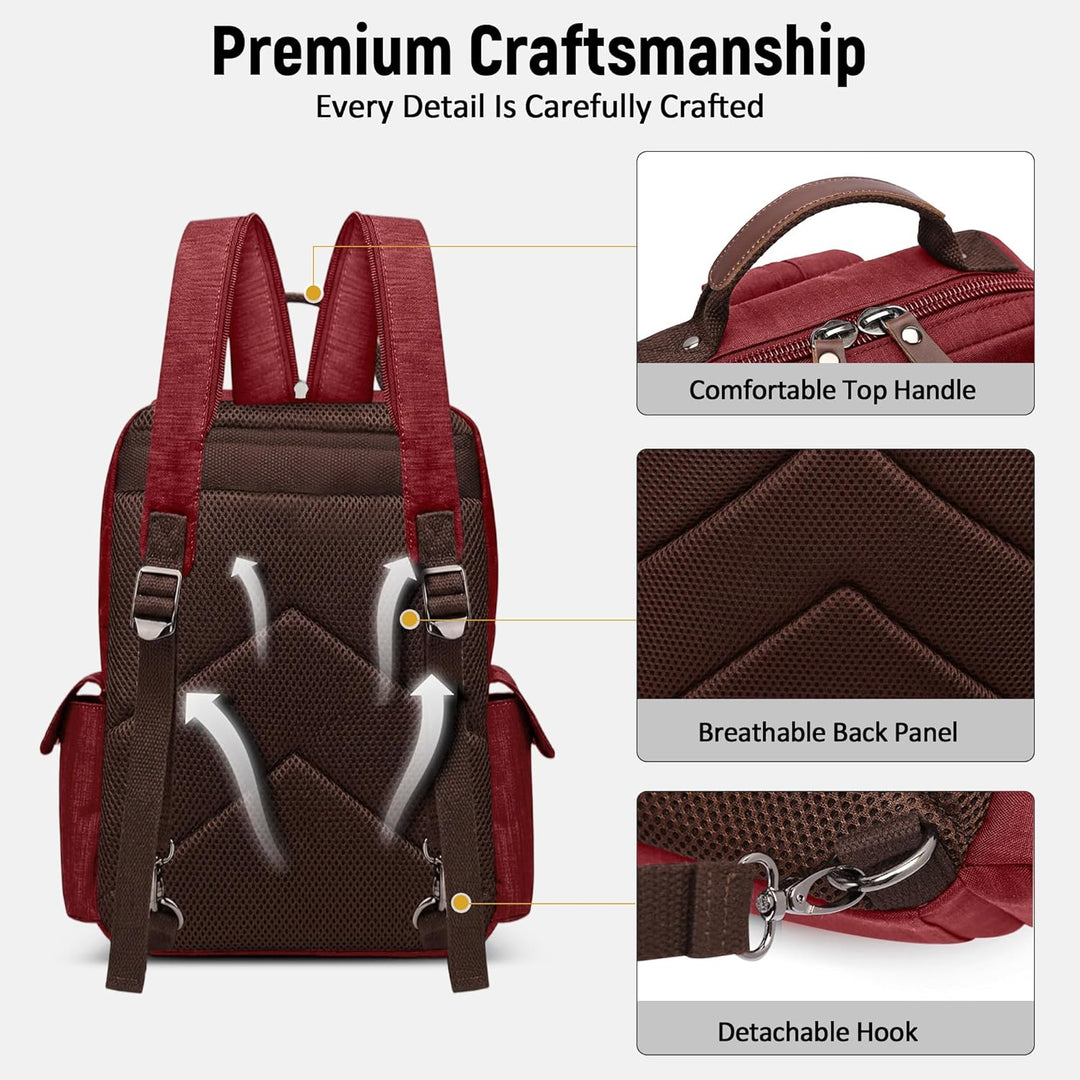 Mode Herren Rucksack Sling Bag Vintage Daypack für 10,9 Zoll iPad mit Griff Mehrere Taschen Brusttas