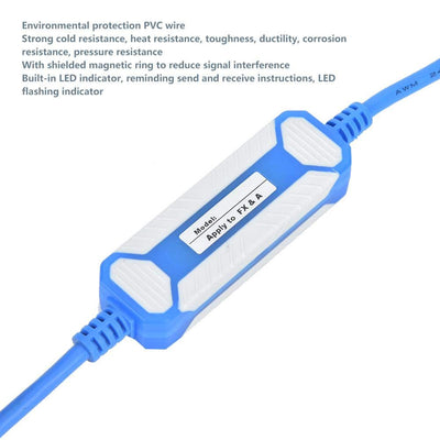 SPS-Programmierkabel, blau USB-SC09 SPS Datenkabel aus reinem Kupfer Download Line für Mitsubishi 3