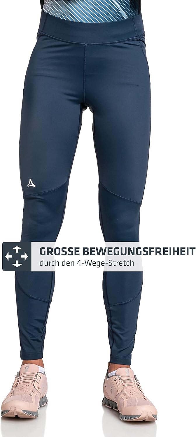 Schöffel Damen Tight Imada L, Wanderleggings mit integrierter Handytasche, Sportleggings mit elastis