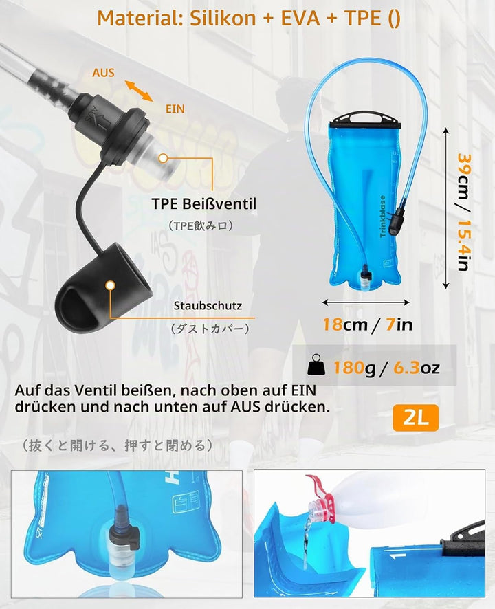TRIWONDER Ultraleicht Trinkrucksack, 5.5L Laufrucksack, Trailrunning Rucksack, Hydration Pack im Fre
