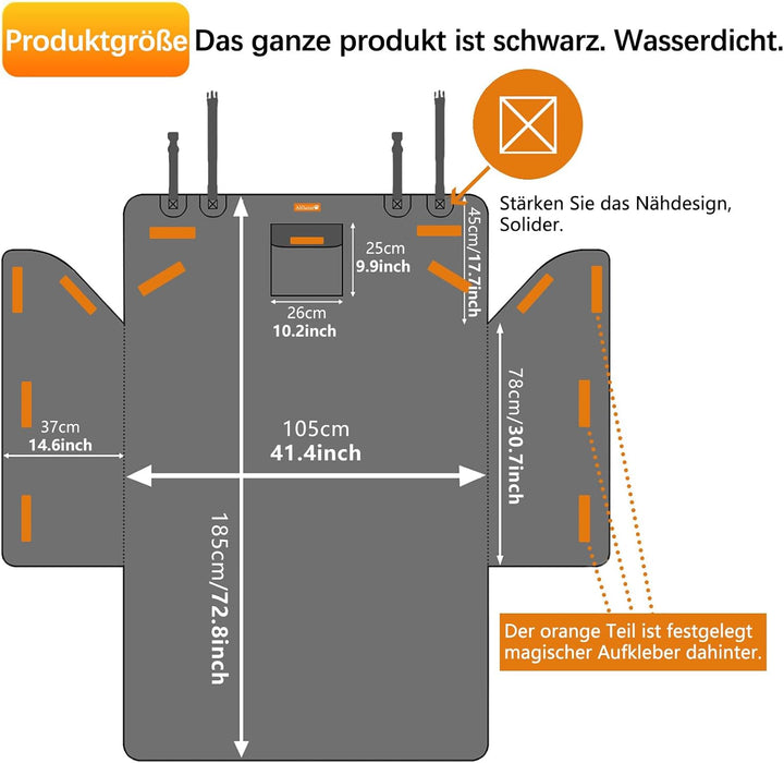 Alfheim Kofferraumschutz Hund - wasserabweisend & pflegeleicht - Universal Ideale Autodecke - Schwar