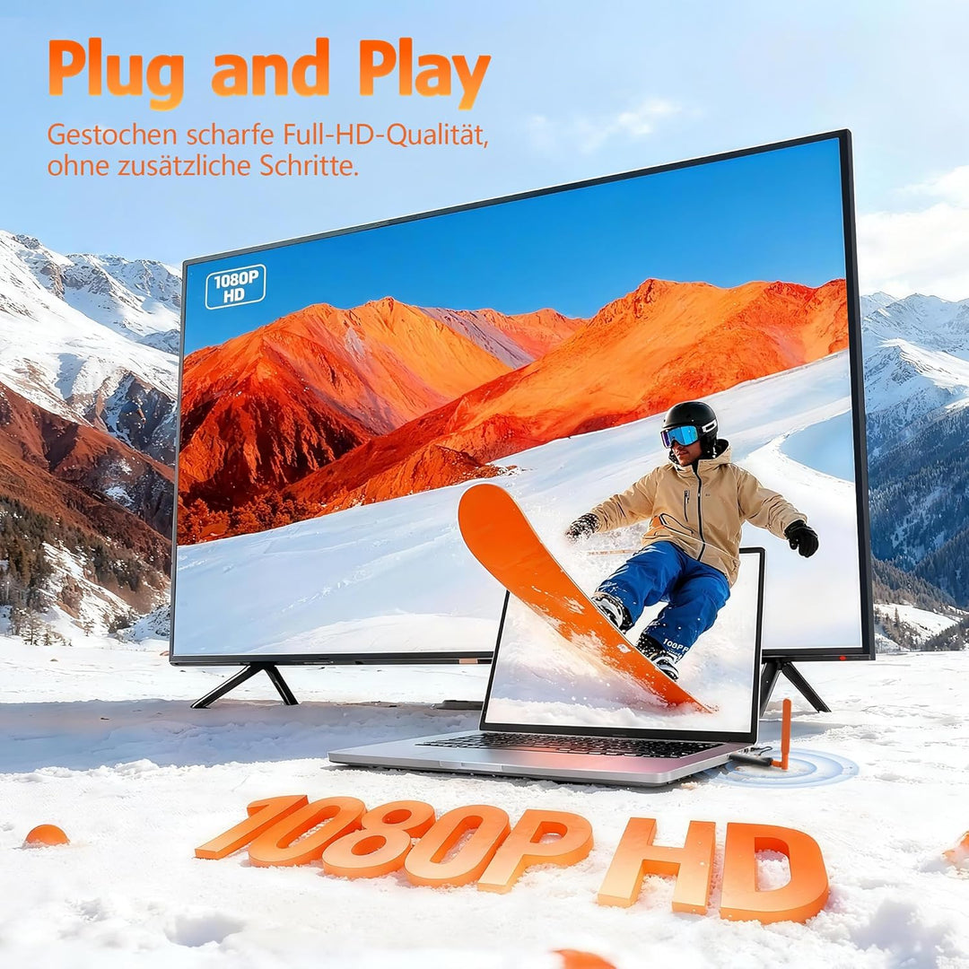 2026 AIMIBO Wireless HDMI Transmitter and Receiver, Funkübertragung auf bis zu 6 TVs (50m), 4K Input