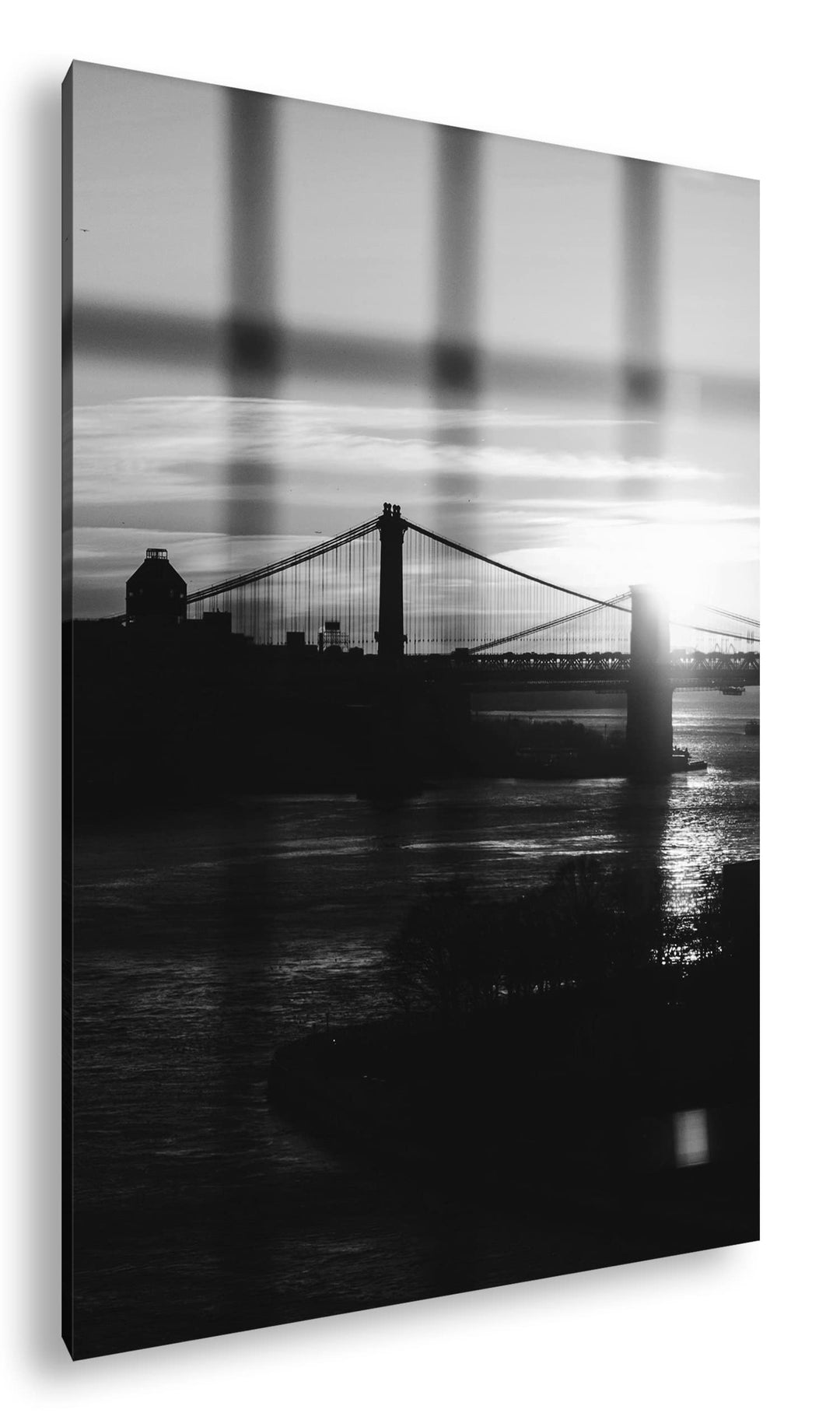 deyoli taumhafte Hängebrücke Format: 60x40 cm Effekt: Schwarz&amp;Weiss als Leinwandbild, Motiv fertig g