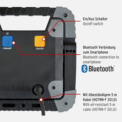 Brennenstuhl Bluetooth LED Baustrahler TORAN 3050 MB (30W, 3400lm, 5000K, IP55, LED Arbeitsstrahler