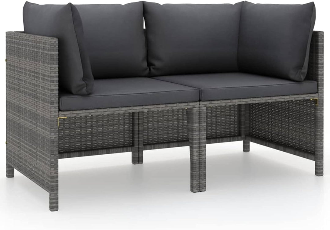 Festnight Balkonmöbel für Keiner Balkon Lounge Kein Rattan Gartensofa 2 Sitzer Sofa Outdoor Gartenlo