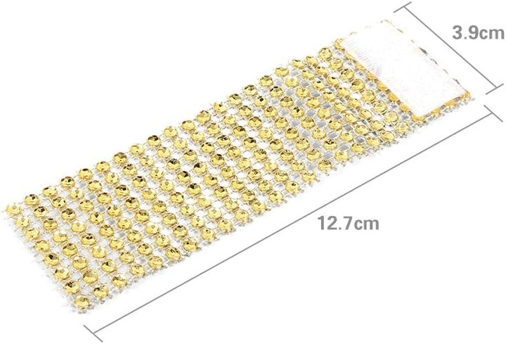 Yosoo 50/100 Silber/Gold Strass Serviette Ringe 8 Reihen Stuhl Schärpe Ring Diamant-Ineinander Greif