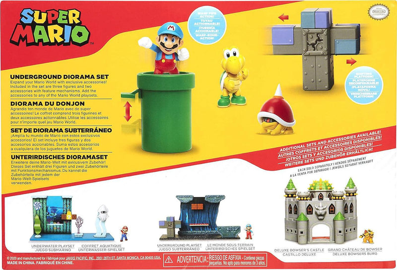 Nintendo Super Mario 6cm Figuren Multipack Diorama Spielset - Unterirdische Welt, 25 x 7,5 x 18 cm U