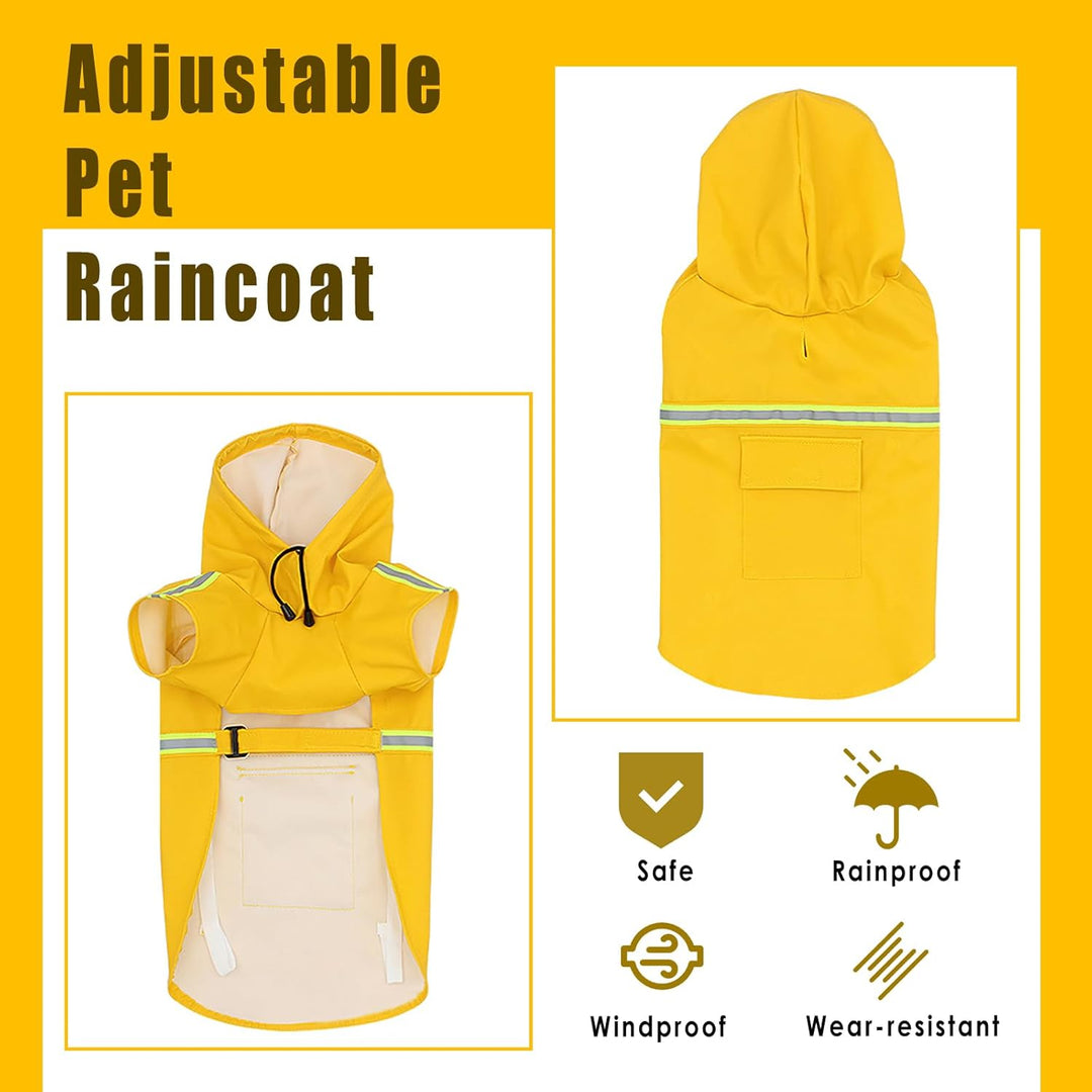 Regenmantel für Hunde, SilverChry Regenjacke für Hunde, Wasserdicht mit Kapuze, Atmungsaktiv, Wasser