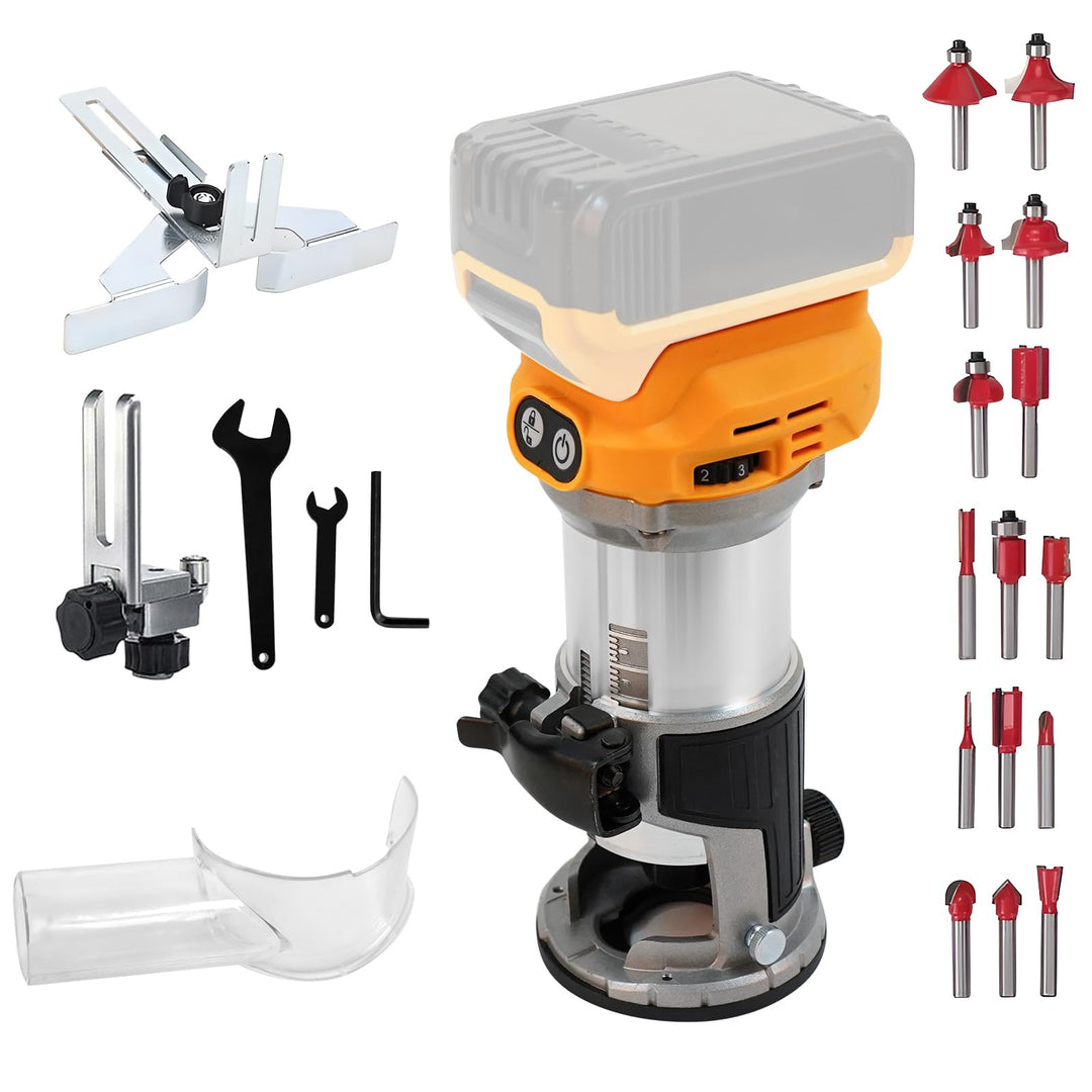 Kabelloser Handfräser für DeWalt 20 V Akku, 21 V 800 W Handflächenfräser für Holzbearbeitung, Handka