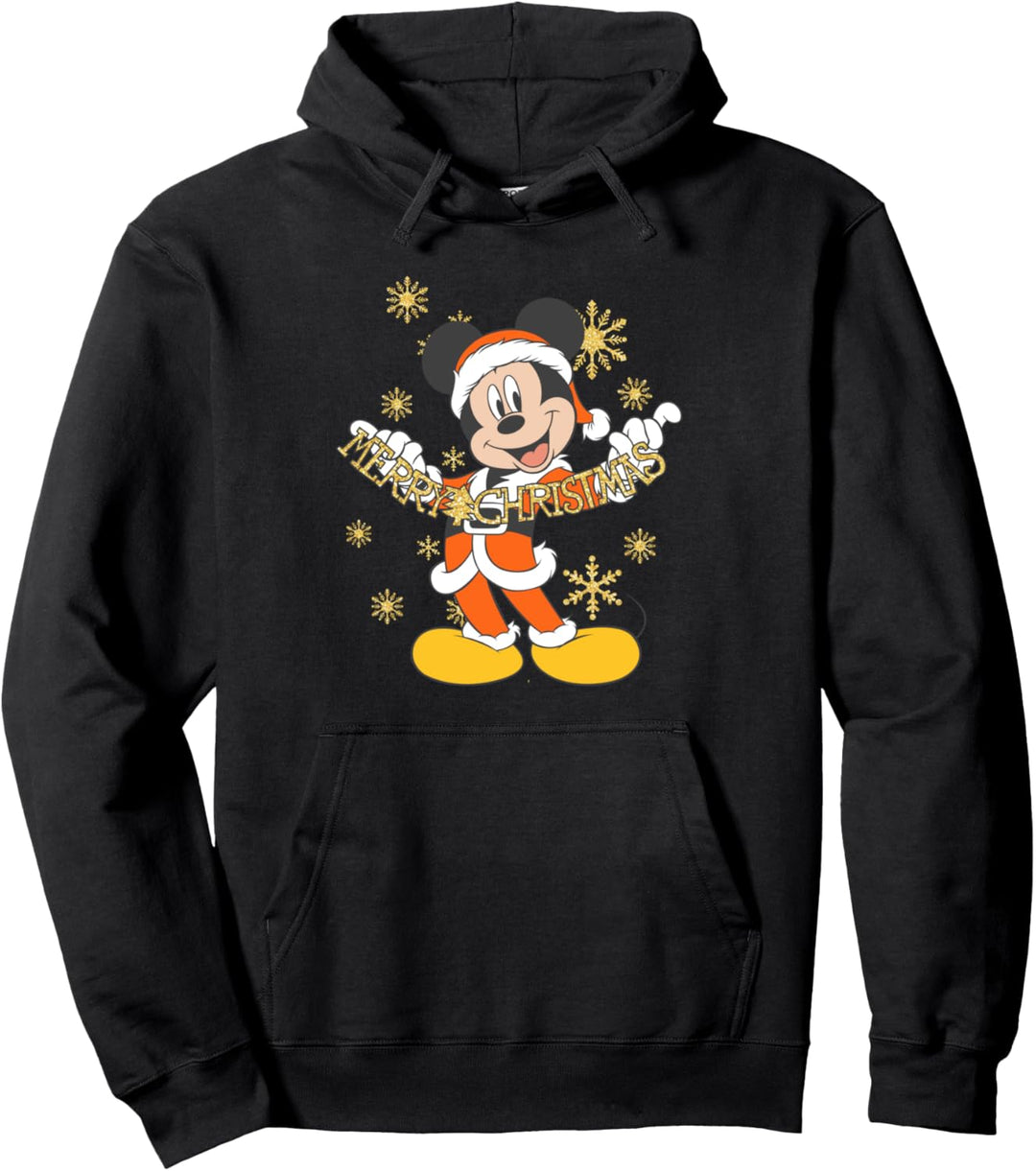 Weihnachten Mickey Mouse Merry Christmas Gold Pullover Hoodie