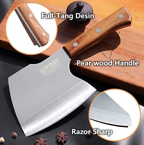 Kitory Hackmesser 16 cm Klinge, Extradicker 6,25 mm für gefrorenes Fleisch und grosse Knochen, Extre