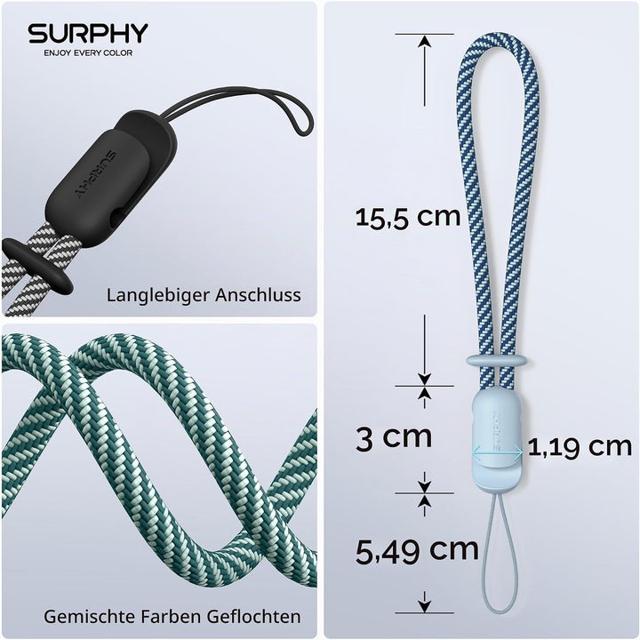 SURPHY 3 Stück Handschlaufe Handy Verstellbares mit Patch, Handykette Kurz Universal Handyband Schlü