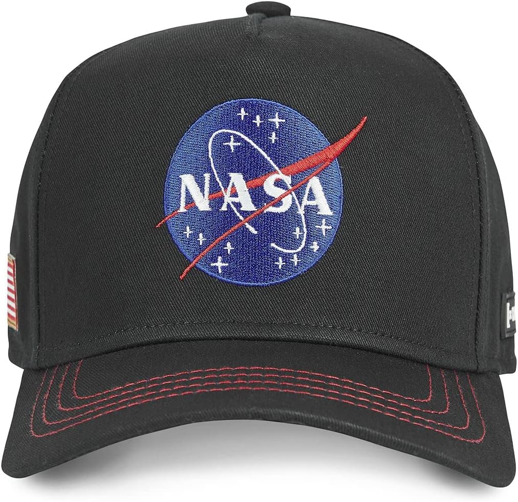 Tracker Kappe Herren 100% Baumwolle, Cap Herren, Nasa-Logo, Empfindliche Haut, Schwarz, Einheitsgrös