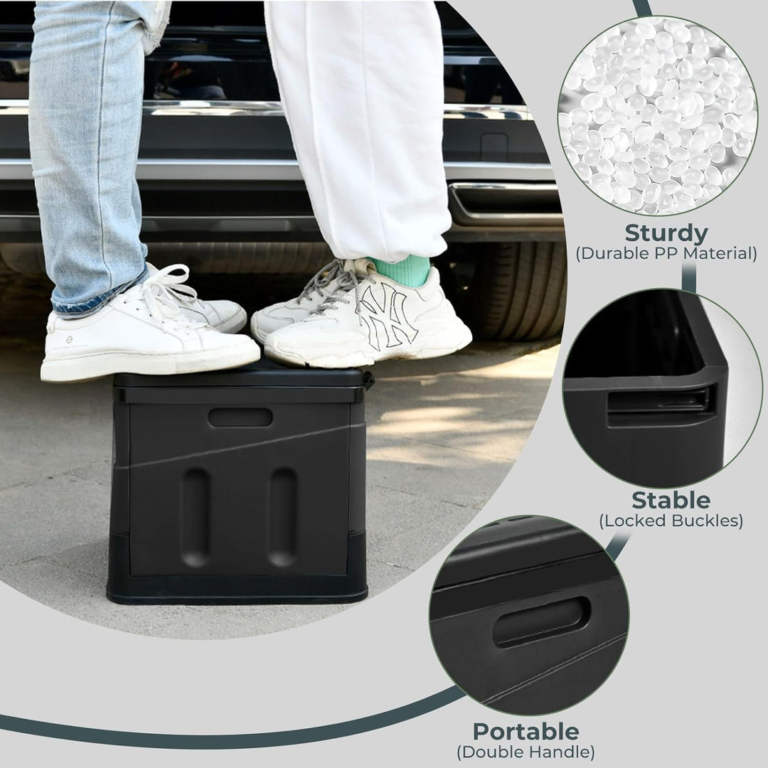 Tragbares Klapptoiletten-Set, 25 L Gross, Maximale Tragung 150KG, 24 Beutel Müllbeutel,Transporttasc