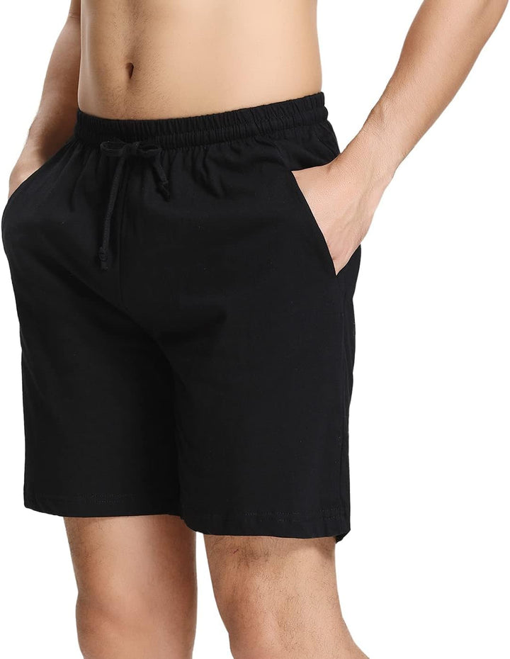 Aseniza Herren Schlafanzughose Kurz Baumwolle Bermuda Schlafshorts Pyjamahose Shorty Sommer Sleephos