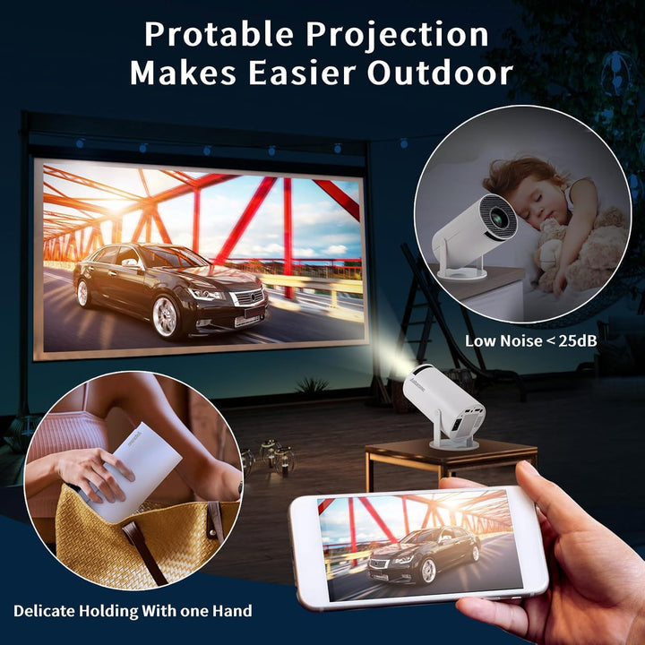 Mini Beamer, Videoprojektor 5G WiFi Bluetooth Projector 4K 200 ANSI Smart Projector.130 Zoll Bildsch
