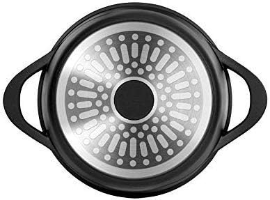 Smile MGK-18 6 Piece Cast Aluminium Induction Cookware Set with 3 Saucepans, Tempered Glass Lid, Non