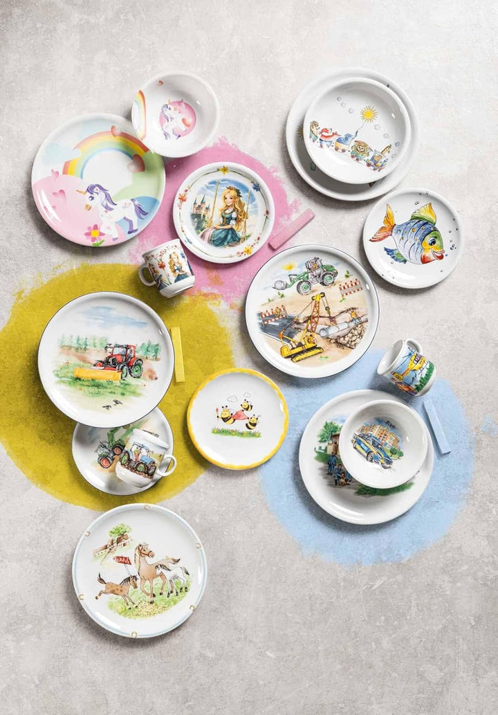 Seltmann Weiden Compact Kindergeschirrset 5-teilig, Teller-Set Schale und Becher für Kinder, Kinders