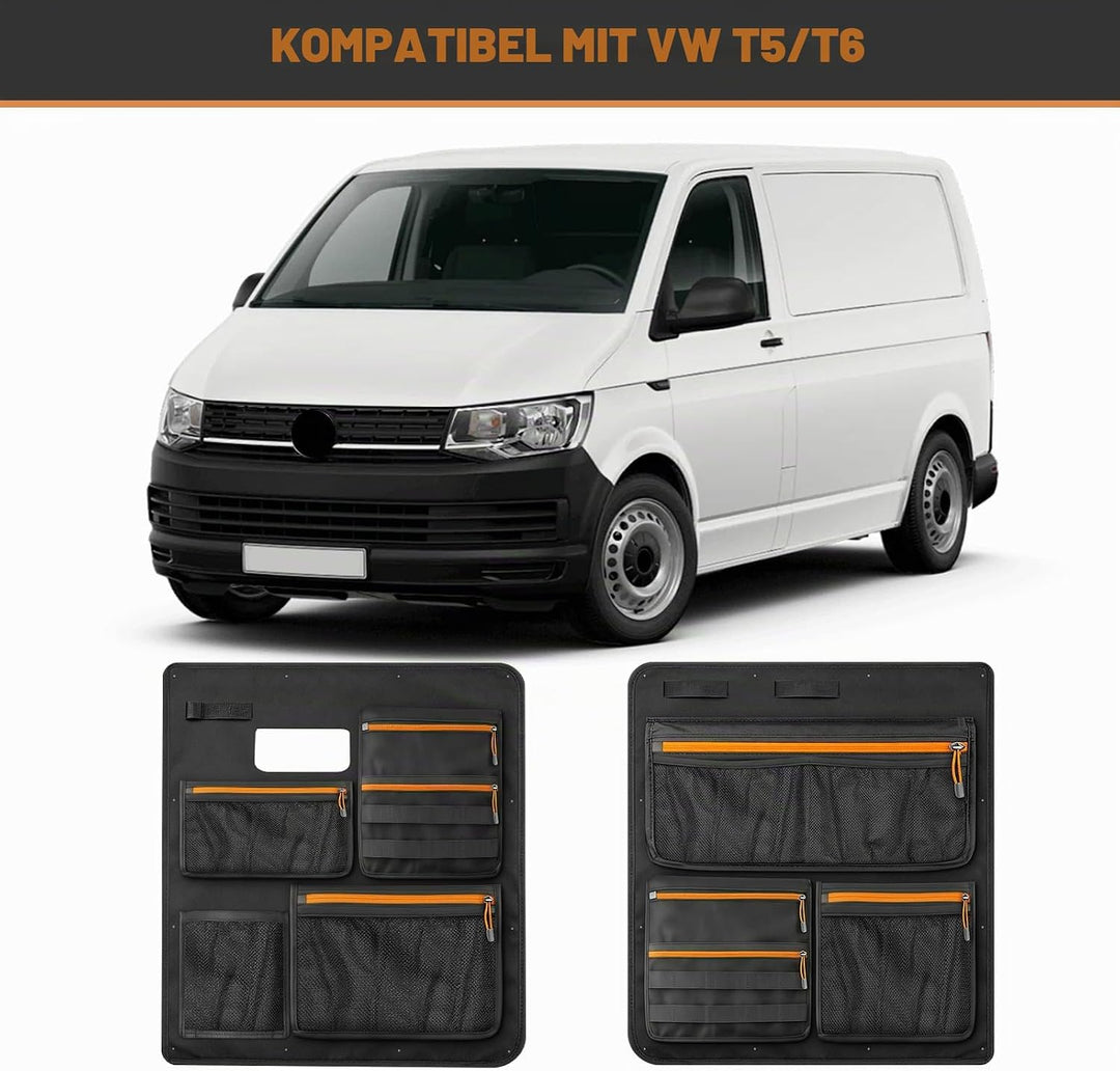 Scheunentür Lagerorganisator kompatibel mit VW T5 T6, 1 Paar Stauraumsparer Scheunentür Organizer Va