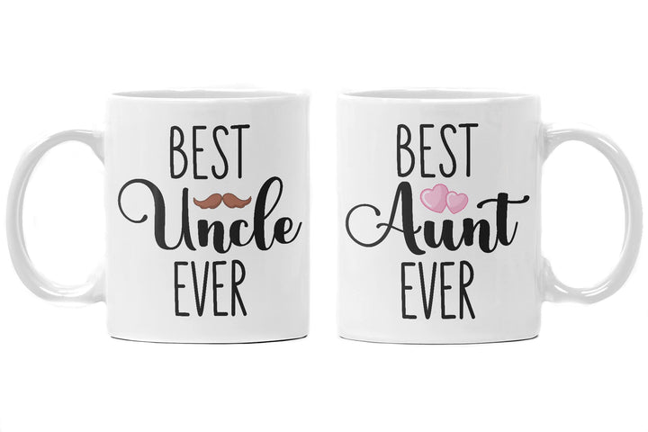 Trendation - Bester Onkel und Beste Tante Geschenk Set Tassen Geschenkidee für Tante und Onkel Gebur