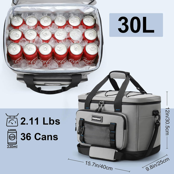 Hulongo Kühltasche, 30 L grosse isolierte Kühltasche, wasserdichte Thermotasche für Picknicks, ausla