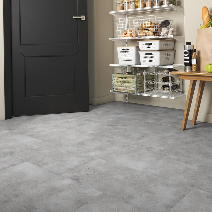ARTENS - PVC Bodenbelag Shy Industry - Selbstklebende Fliesen - Betoneffekt - Hellgrau - Medio - 60,