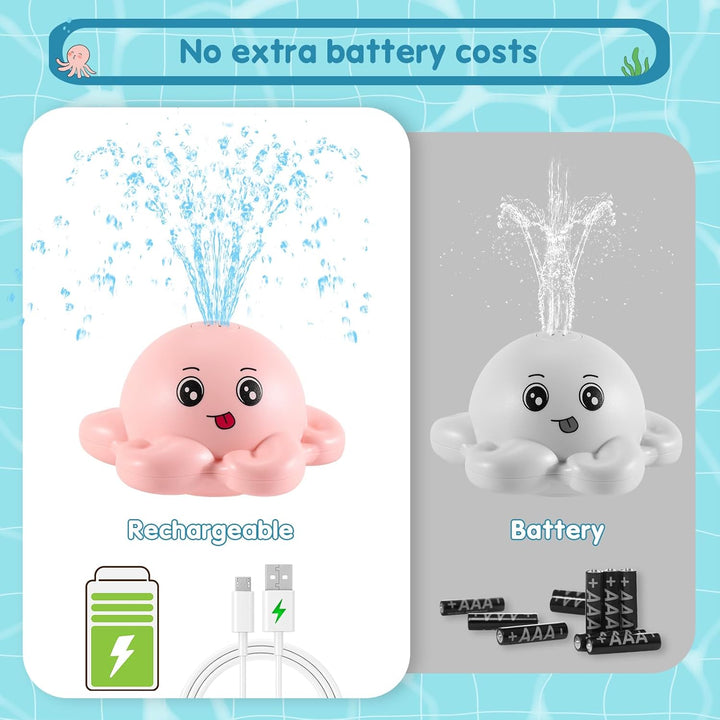 Gigilli Octopus Bath Badewannenspielzeug Baby Badespielzeug,Wiederaufladbares Oktopus Badewanne Spie