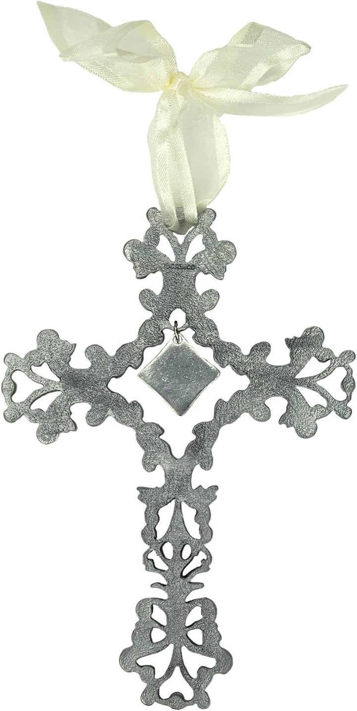 Cathedral Art Wandkreuz zum 60. Hochzeitstag, 12,7 cm hoch, Metall, Silber, One Size 60. Jahrestag,